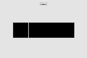 Black and white abstract blocks on a white background, conceptual design.