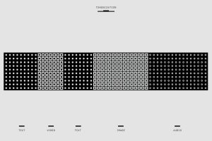 A black and white graphic illustrating the concept of tokenization with abstract patterns.